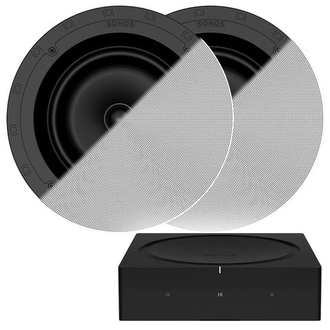 Sonos Amp & 2 x Sonos In-Ceiling Speakers by Sonance (8-Inch)
