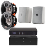 Sonos Amp & JBL Studio 2 6IC / XD-6 2-Zone In-Ceiling + Outdoor Package