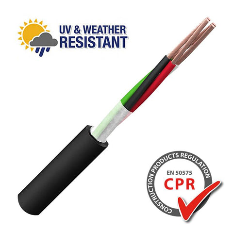 TruSound Weatherproof Speaker Cable 16/4 UV PE 4-Core (Black) - Special offer